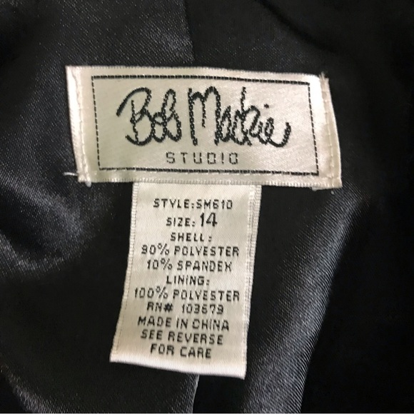 Bob Mackie Velvet Black Gray Floral Embroidered Blazer Jacket Womens Sz 14 - Picture 12 of 13